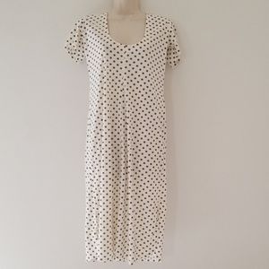 Hand Made Cream Brown Polka Dot Pullover Dress